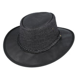 Herringbone Western Outback Aussie Cowboy Hat - Black