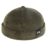 Corduroy Rolled Cuff Retro Fashion Brimless Docker Hat