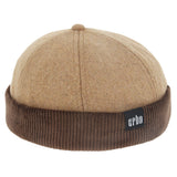 Corduroy Wool Rolled Cuff Retro Fashion Brimless Docker Hat