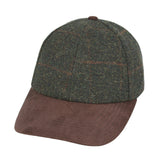 Unisex Checked Tweed Suede Baseball Cap