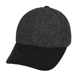 Herringbone Baseball Cap With Suede Peak