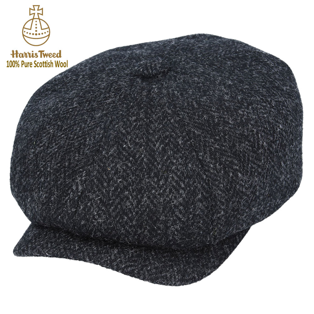 Gladwin Bond Harris Tweed Wool Herringbone Newsboy Cap