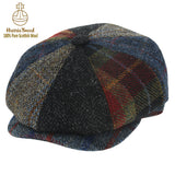 Harris Tweed 100% Pure Wool Patchwork Newsboy Cap