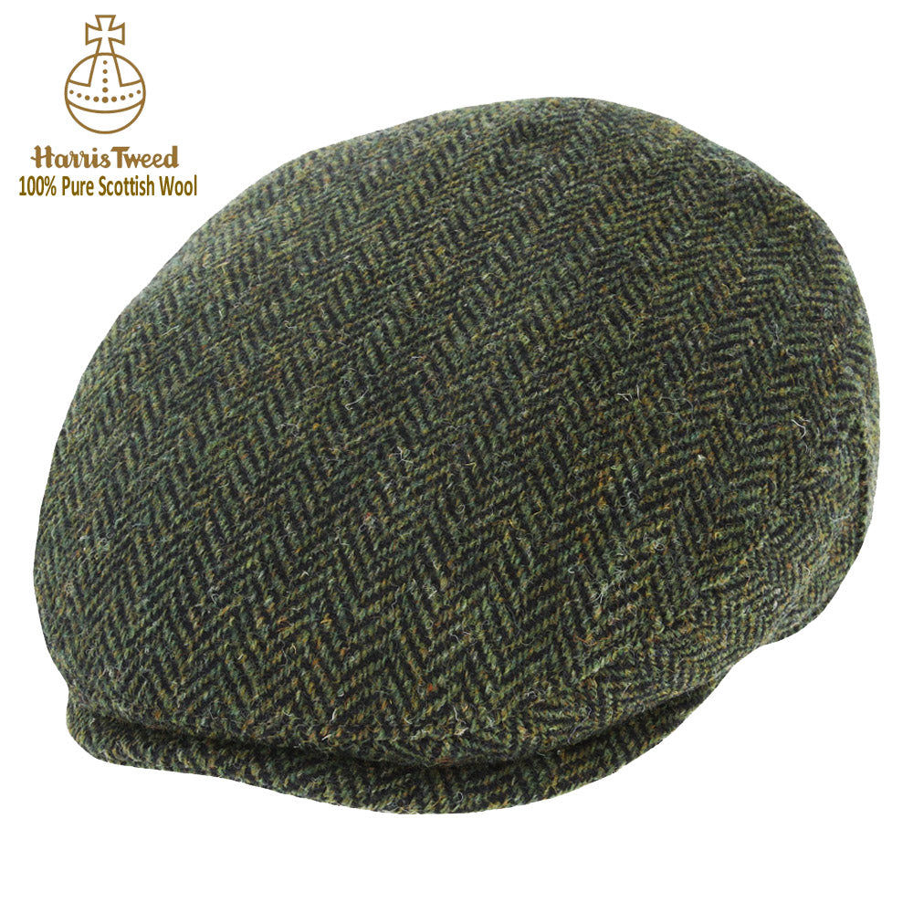 Harris Tweed Herringbone Wool Flat Cap
