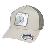 Elephant Family Trucker Baseball Cap - Khaki