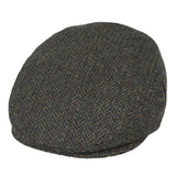 Country Side Wool Herringbone Flat Cap - Green