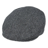 Country Side Wool Herringbone Flat Cap - Grey