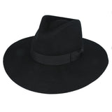 Stiff Wide Brim Wool Fedora Hat