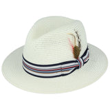 Summer Paper Straw Fedora Hat With Strip Band
