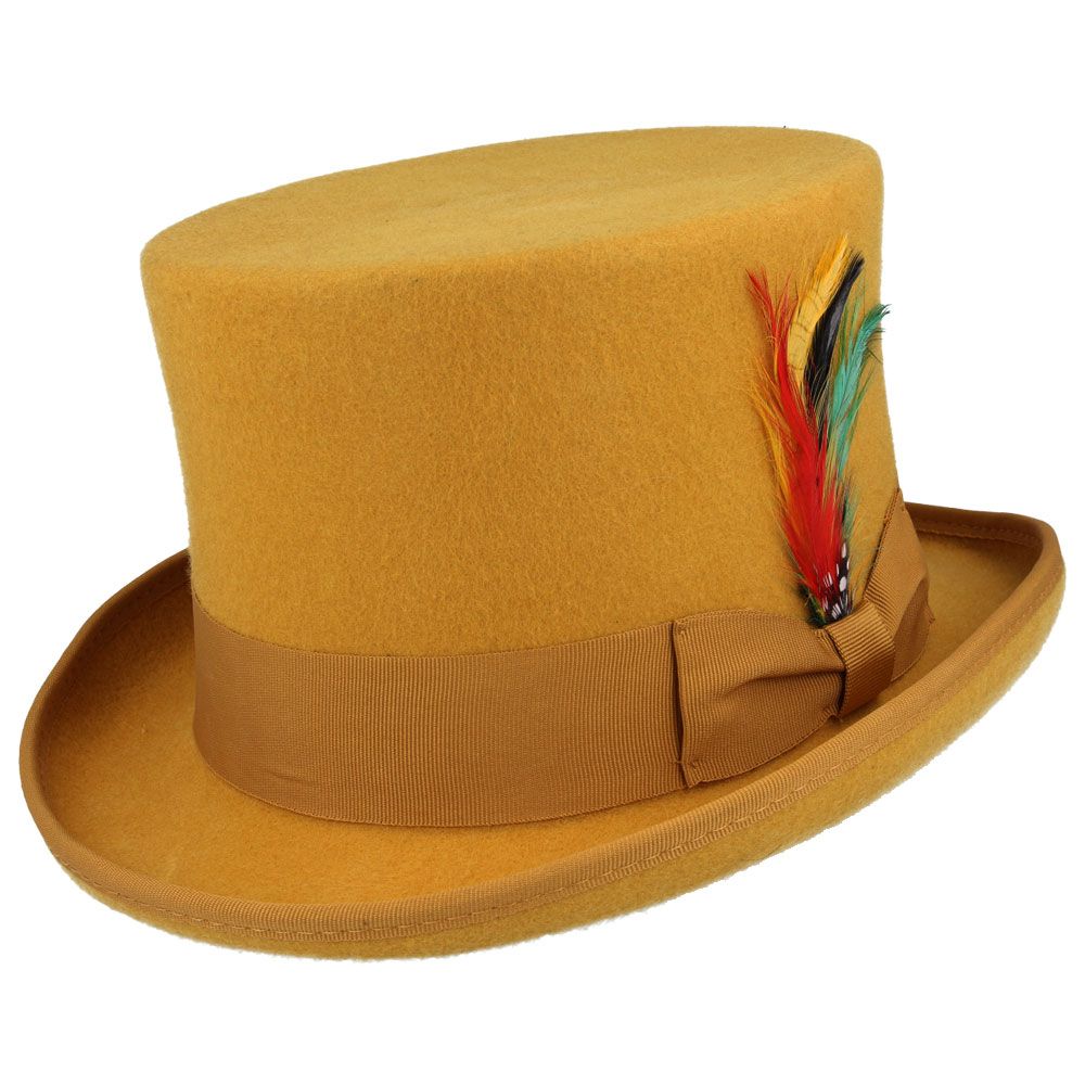 Wool Felt Top Hat - Mustard