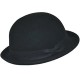 Short Brim Crushable Wool Bowler Hat – Black