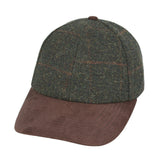 Checked Tweed Suede Baseball Cap