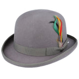 Maz Hard Wool Felt Bowler Hat - Grey