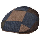 G&H Wool Herringbone Multi Patch Flat Cap - Multi Colours