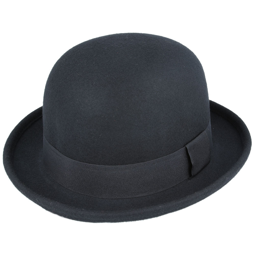 Maz Wool Crushable Bowler Hat - Black