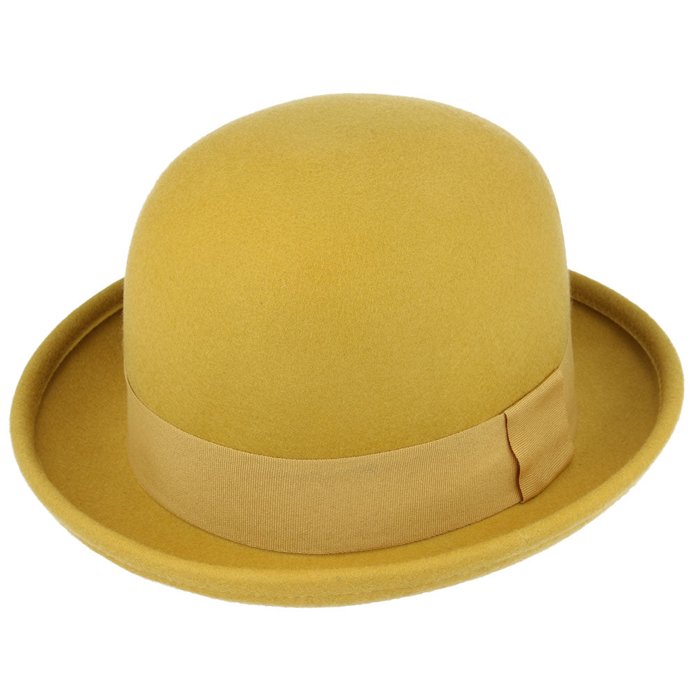 Maz Wool Crushable Bowler Hat - Mustard