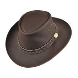 Australian Style Leather Cowboy Hat - Brown