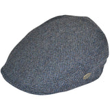 G&H Wool Herringbone Flat Cap - Blue