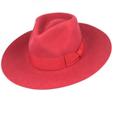 Gladwin Bond Daisy Snap-Brim Wool Fedora Hat -  Ruby