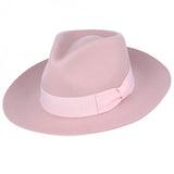 Gladwin Bond Grace Snap-Brim Wool Fedora Hat - Baby Pink