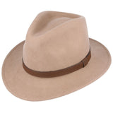 Maz Wool Fedora Hat With Leather Band - Camel