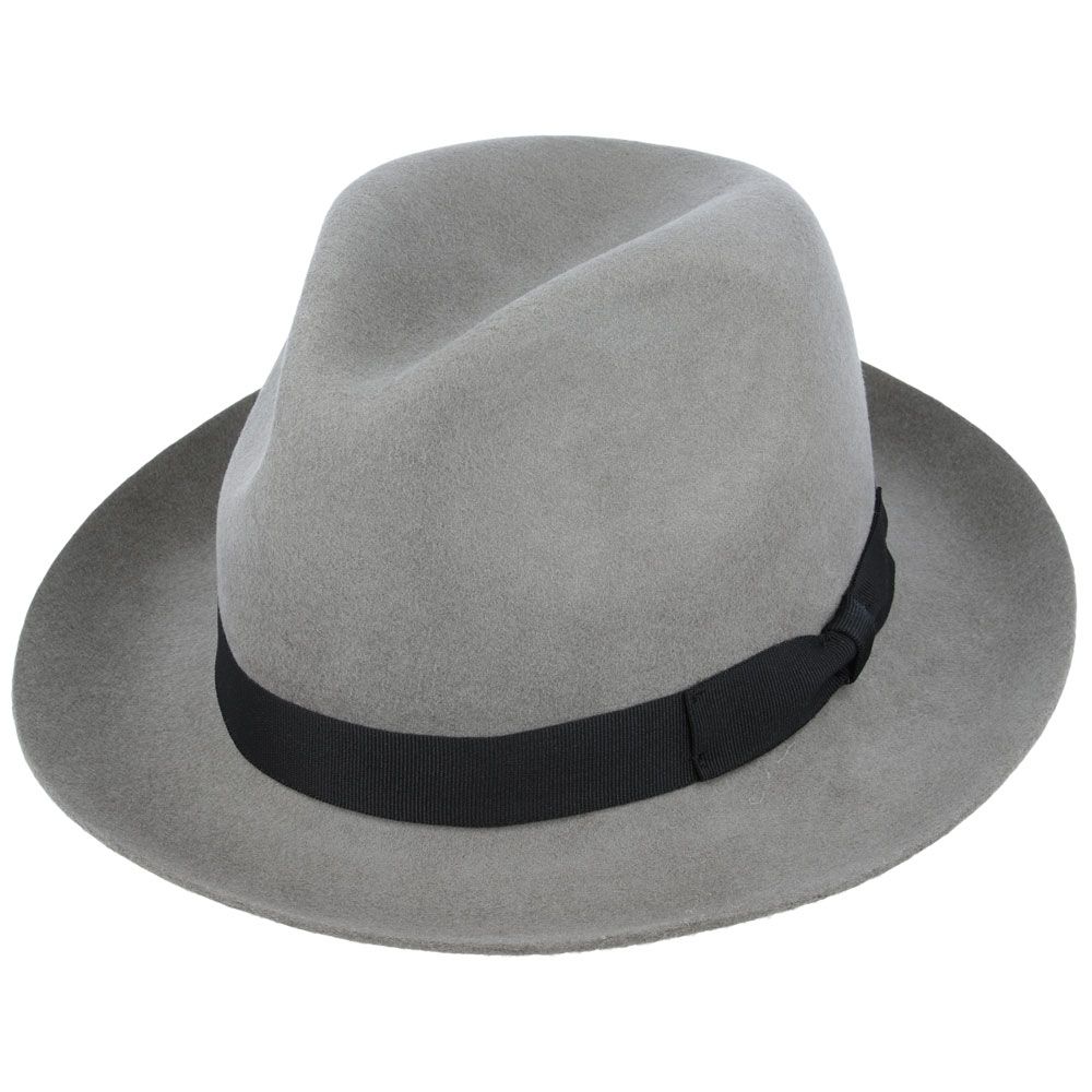 Gladwin Bond Snap Brim Wool Fedora Hat - Grey
