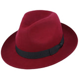 Gladwin Bond Snap Brim Wool Fedora Hat - Wine