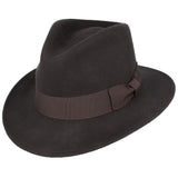 Maz Wool Fedora With Ribban Band Hat - Brown