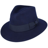 Maz Wool Fedora With Ribban Band Hat - Navy