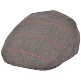 G&H Check Herringbone Flat Cap - Olive