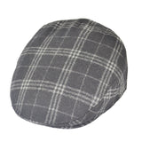 G&H Check Tweed Flat Cap - Black Grey