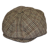 G&h Check 8 Panel Newsboy Cap - Brown