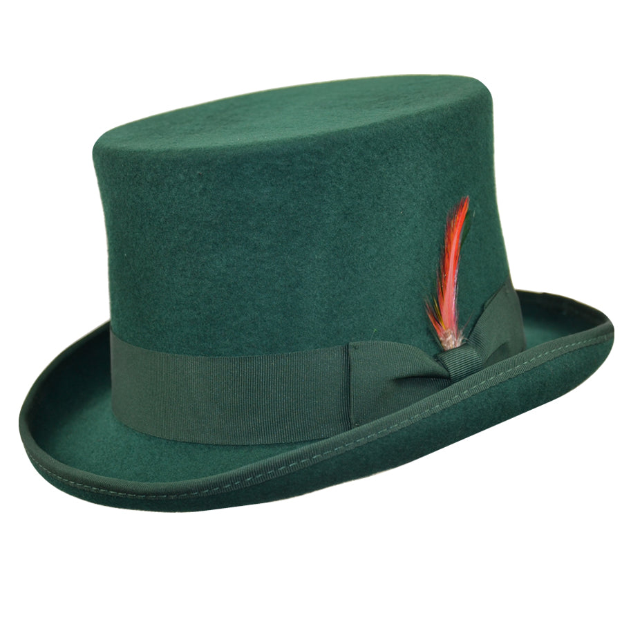 Maz Classic Wool Felt Top Hat - Bottle Green