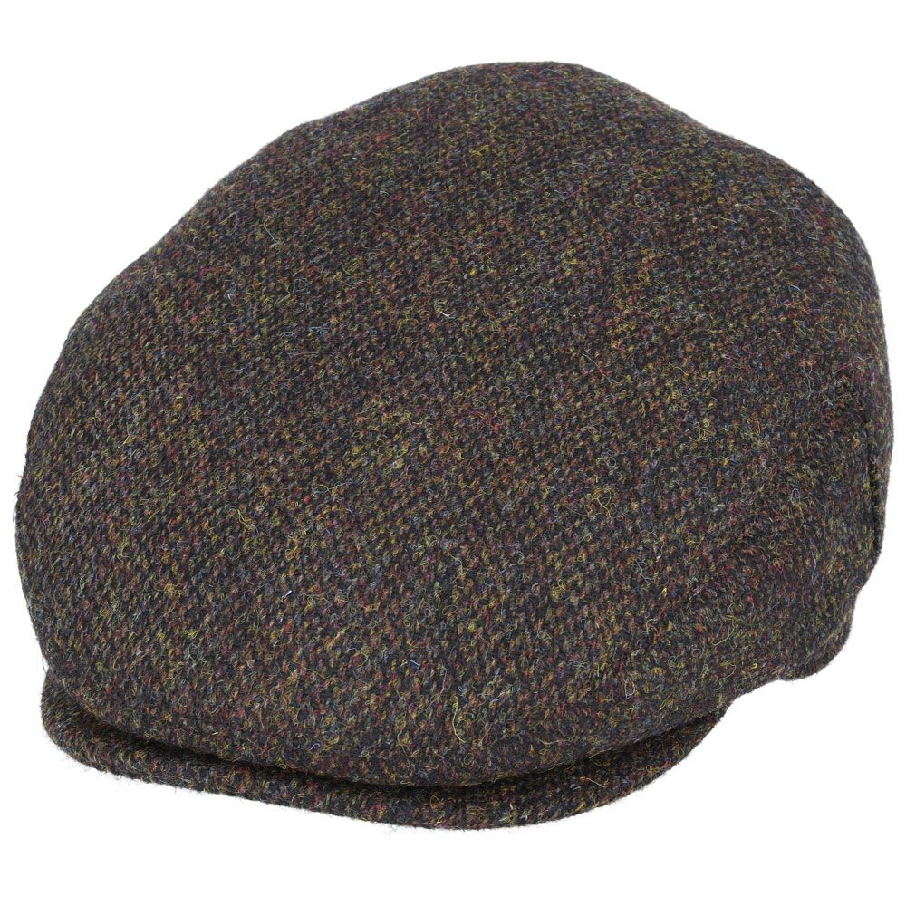 Gladwin Bond Harris Tweed Wool Flat Cap - Green