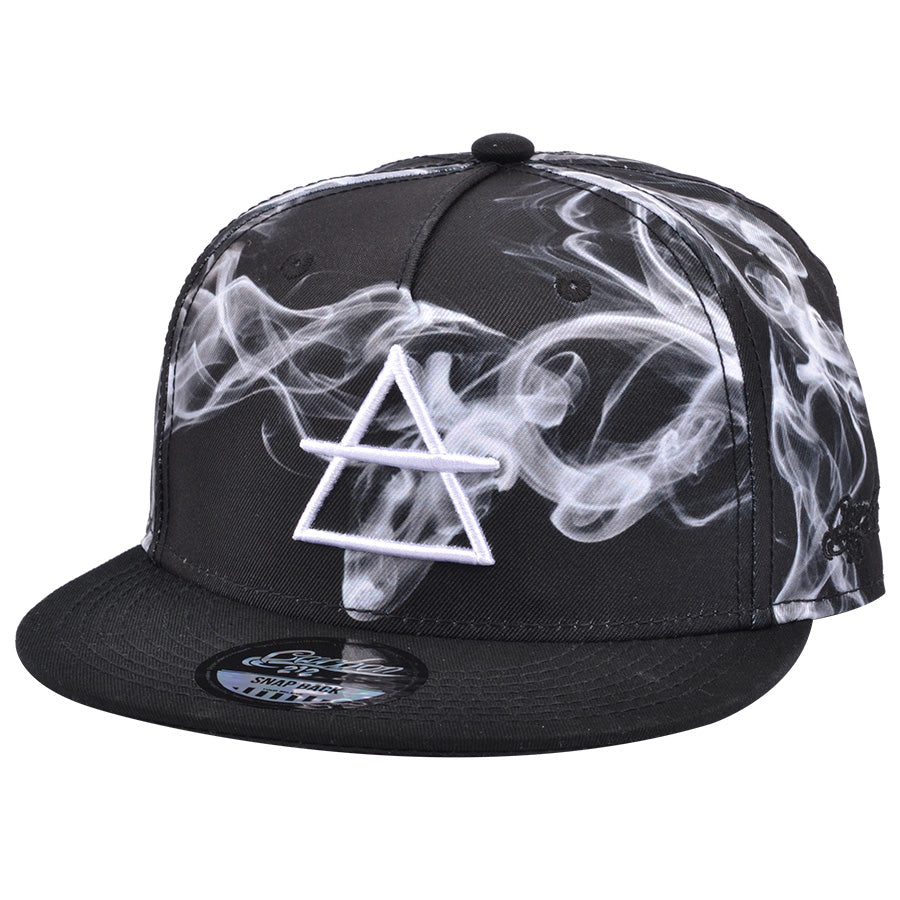 Carbon212 Air Sign Smoke Print Snapback Caps