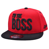 Carbon212 Kids I'M The Boss Snapback Cap - Red