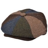 G&H Herringbone Patch Woollen Newsboy Cap