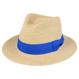 Maz Limited Edition Straw Fedora Hat With Red Band - Natural
