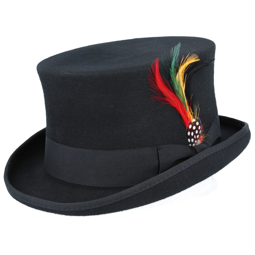 Maz Classic Wool Felt Top Hat - Black
