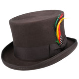 Maz Classic Wool Felt Top Hat - Brown