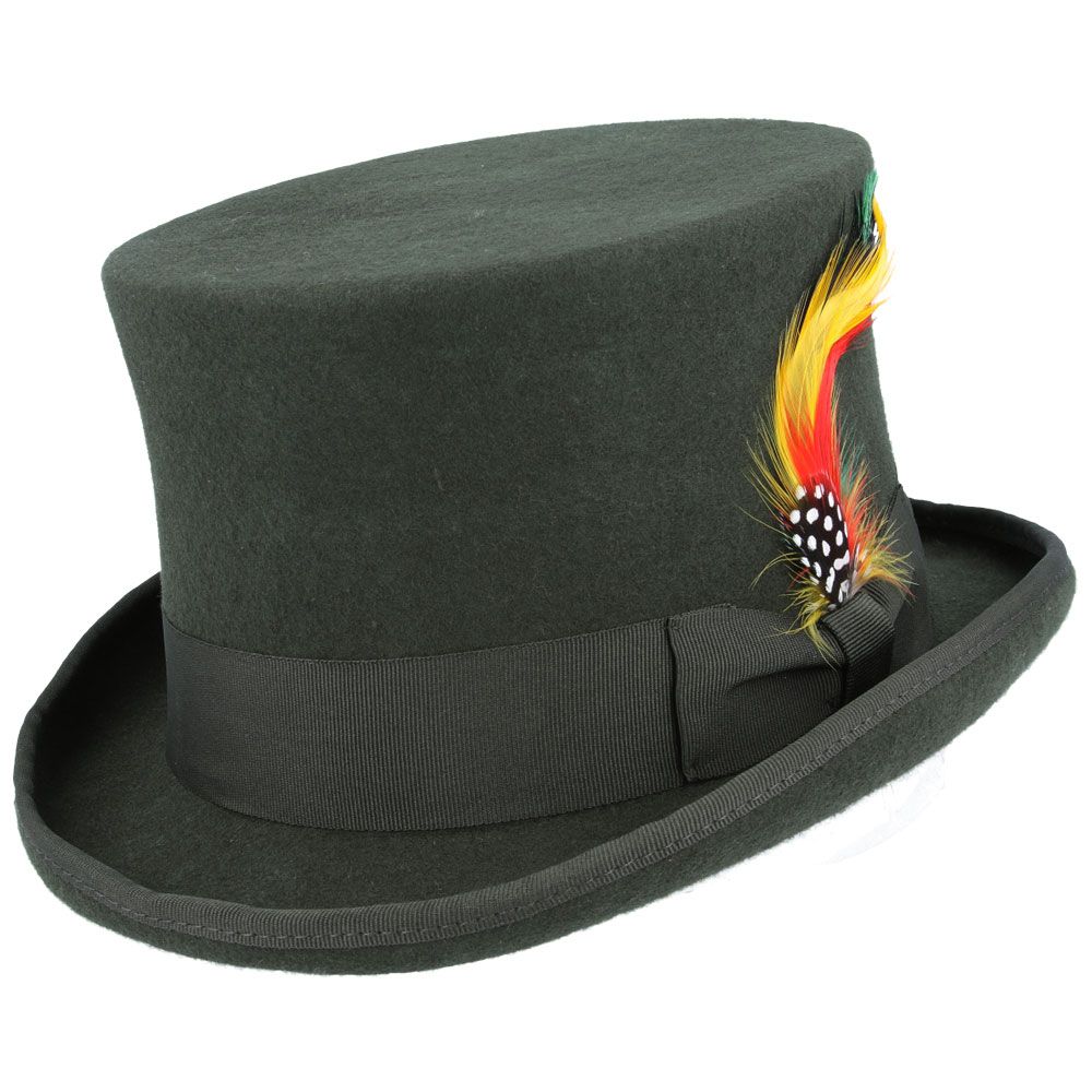 Maz Classic Wool Felt Top Hat - Dark Green