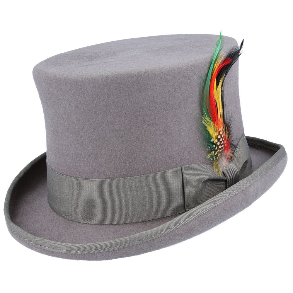 Maz Classic Wool Felt Top Hat - Grey