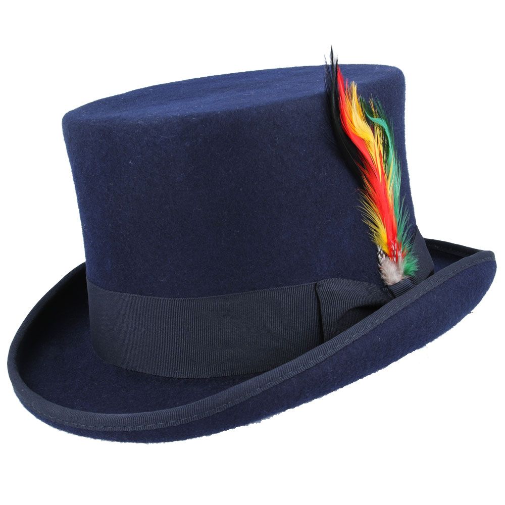Maz Classic Wool Felt Top Hat - Navy