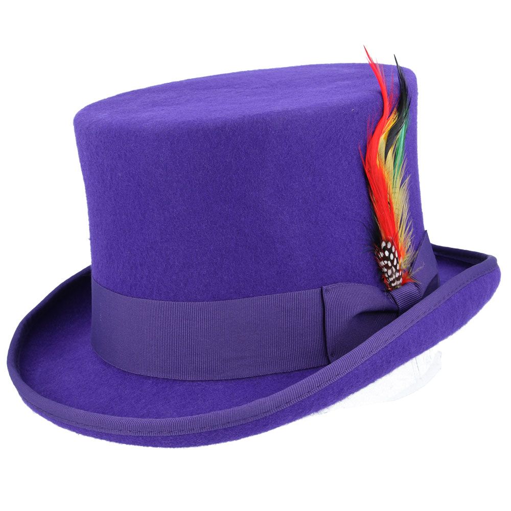 Maz Classic Wool Felt Top Hat - Purple