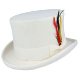 Maz Classic Wool Felt Top Hat - White
