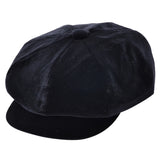 Maz Ladies Velvet Baker boy Cap - Black